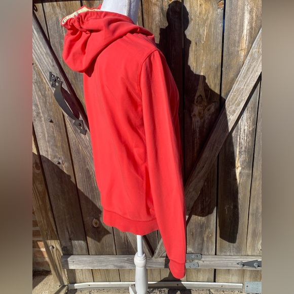 Helly Hanson full zip hoody sweatshirt 77 logo drawstring lined hood Medium red - Picture 3 of 10
